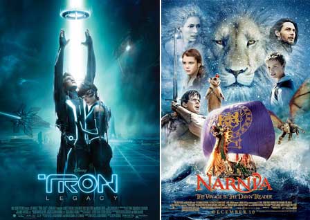 Tron: Legacy Movie Poster, The Chronicles Of Narnia: The Voyage Of The Dawn Treader Movie Poster