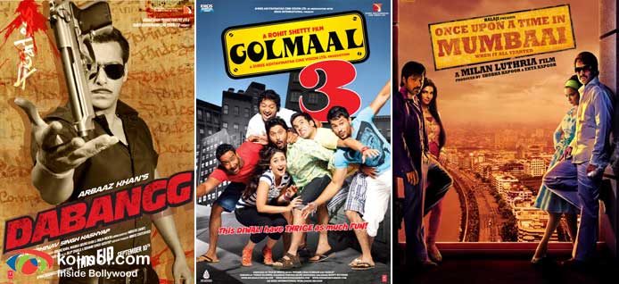 Dabangg Movie Poster, Golmaal 3 Movie Poster, Once Upon A Time In Mumbaai Movie Poster
