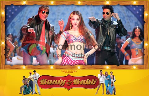Amitabh Bachchan, Aishwarya Rai, Abhishek Bachchan (Bunty Aur Babli Movie Wallpaper)