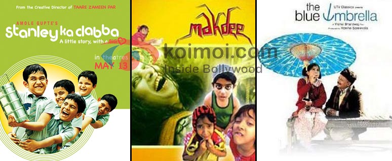 5 Reasons Why Children's Film Movement Hasn't Taken Off In India (Stanley Ka Dabba Movie Poster, Makdee Movie Poster, The Blue Umbrella Movie Poster)