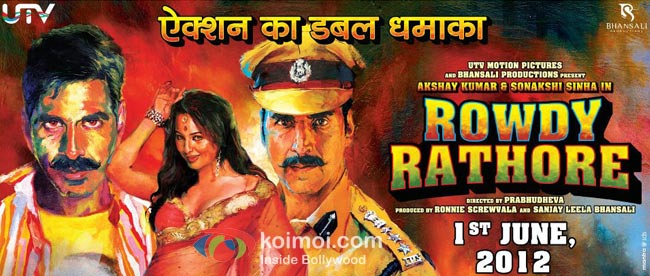 Akshay Kumar and Sonakshi Sinha Rowdy Rathore Movie Poster