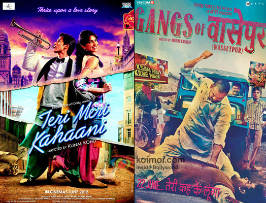 Teri Meri Kahaani and Gangs Of Wasseypur movie posters