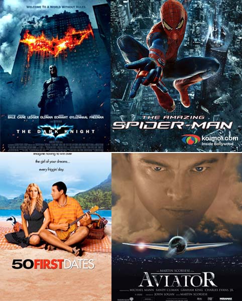 The Dark Knight Rises, The Amazing Spider Man, 50 First Dates, Aviator Movie Poster
