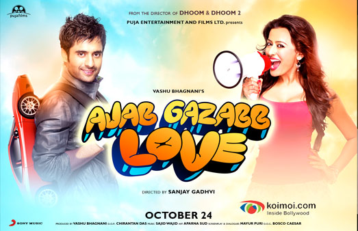 Jackky Bhagnani and Nidhi Subbaiah in Ajab Gazabb Love Movie First Look Poster