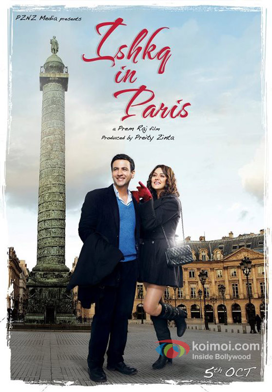 Preity Zinta And Rhehan Ishkq In Paris Movie Third Poster