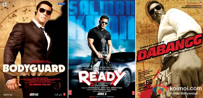 Salman Khan (Bodyguard, Ready and Dabangg Movie Posters)