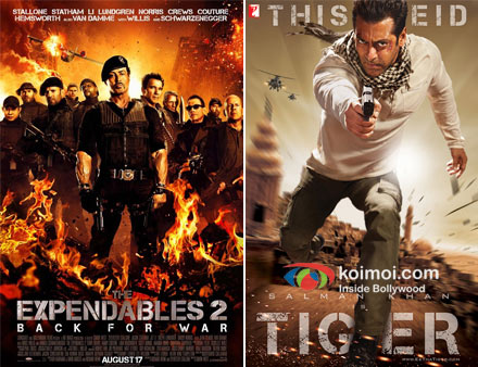 The Expendables 2 Movie Poster and Ek Tha Tiger Movie Poster