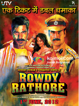 Akshay Kumar and Sonakshi Sinha In Rowdy Rathore Movie Poster