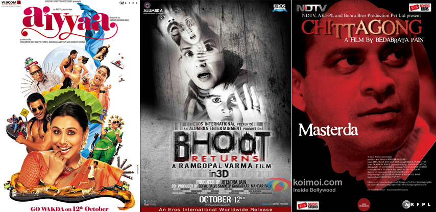 Aiyyaa, Bhoot Returns and Chittagong Movie Posters