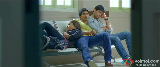 Alia Bhatt, Varun Dhawan and Sidharth Malhotra in a still from Student Of The Year Movie