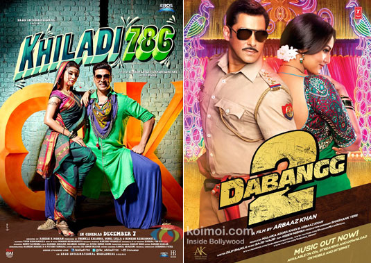 Khiladi 786 and Dabangg 2 Movie Posters