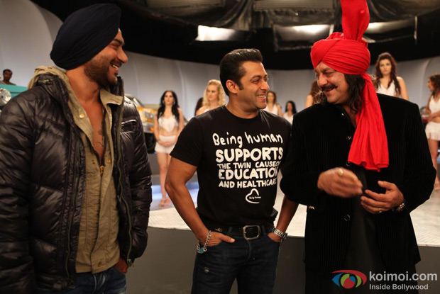 Ajay Devgn, Salman Khan and Sanjay Dutt on the sets of Son Of Sardaar