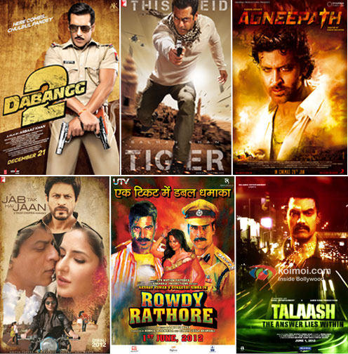 Dabaang2, Ek Tha Tiger, Agneepath, Jab Tak Hain Jaan, Rowdy Rathore, Talaash Movie Poster