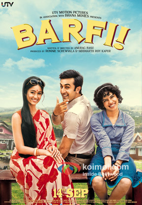 Ileana D'Cruz, Ranbir Kapoor and Priyanka Chopra Barfi! Movie Poster
