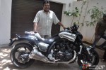 Sanjay Gupta poses with Yamaha VMAX