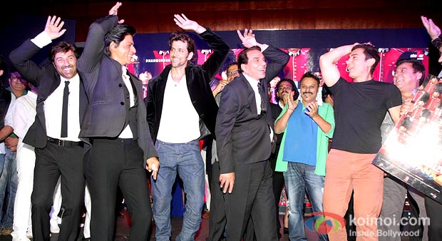 Sunny Deol, Shah Rukh Khan, Hrithik Roshan, Dharamendra And Aamir Khan at Yamla Pagla Deewana 2 Music Launch