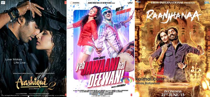 Aashiqui 2, Yeh Jawaani Hai Deewani And Raanjhanaa Movie Poster