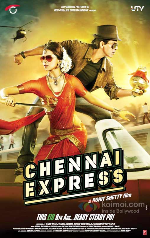 Deepika Padukone And Shah Rukh Khan in Chennai Express Movie Poster