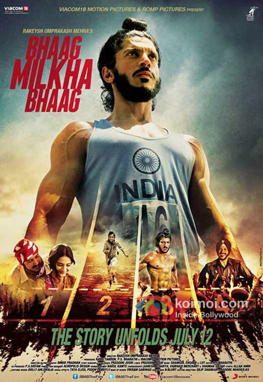 Farhan Akhtar in Bhaag Milkha Bhaag Movie Poster