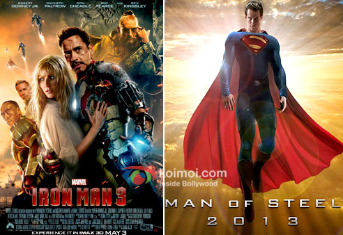 Iron Man 3 and Man Of Steel Movie Poster