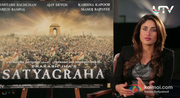 Kareena Kapoor on the sets of Satyagraha