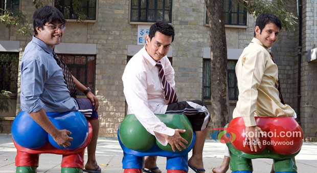 R.Madhavan, Aamir Khan And Sharman Joshi in 3 Idiots Movie Stills