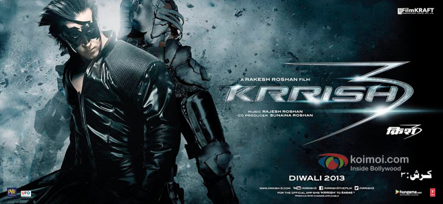 Hrithik Roshan in a Krrish 3 Movie Poster