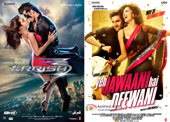 Krrish 3 and Yeh Jawaani Hai Deewani movie poster