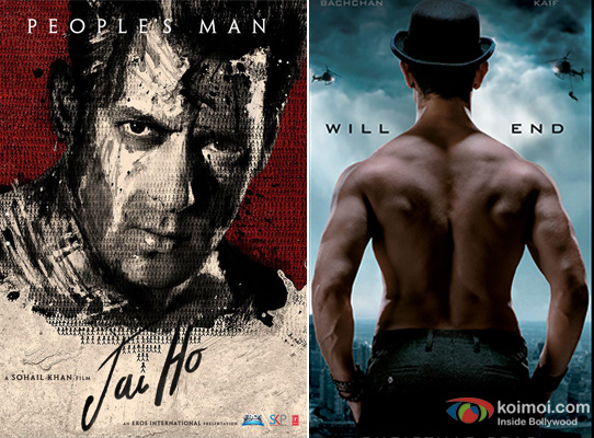 Salman Khan in Jai Ho and Aamir Khan in Dhoom 3 Movie Poster