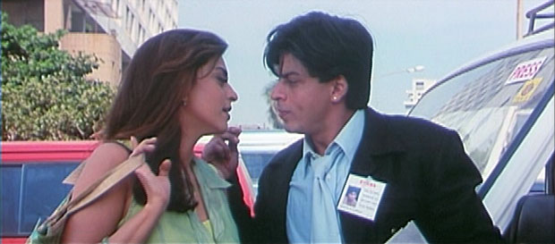 Juhi Chawla and Shah Rukh Khan in a still from 'Phir Bhi Dil Hai Hindustani (2000 film)'
