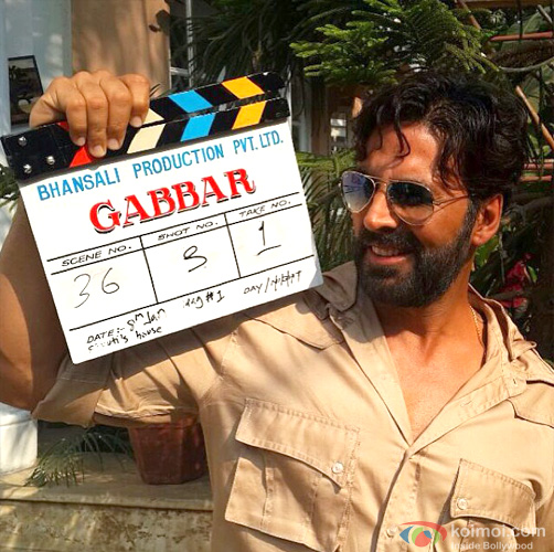 Akshay Kumar on the sets of 'Gabbar'