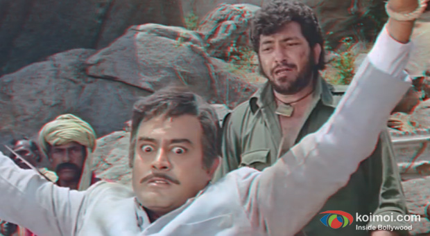 Amjad Khan and Sanjeev Kumar in a still from Sholay 3D