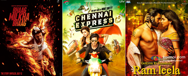 Bhaag Milkha Bhaag, Chennai Express and Ramleela Movie Poster