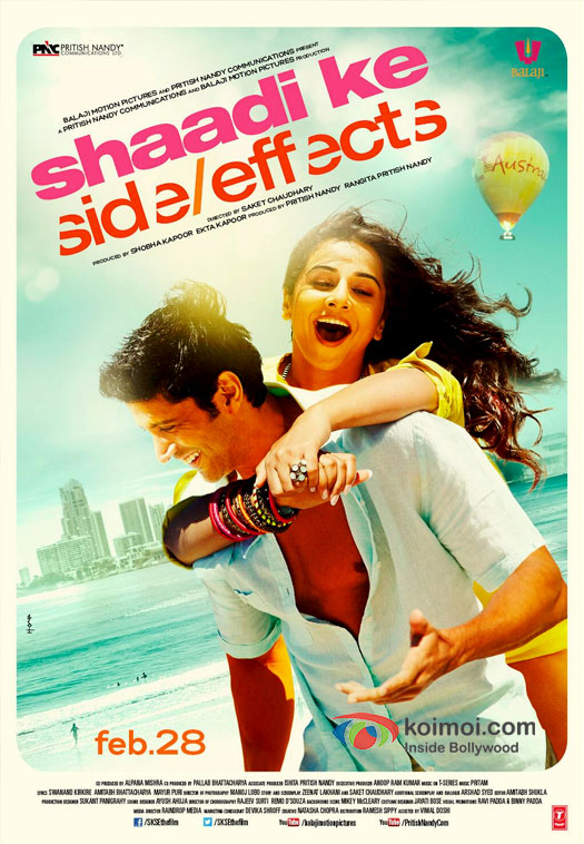 Farhan Akhtar and Vidya Balan in a Shaadi Ke Side Effects Movie Poster 