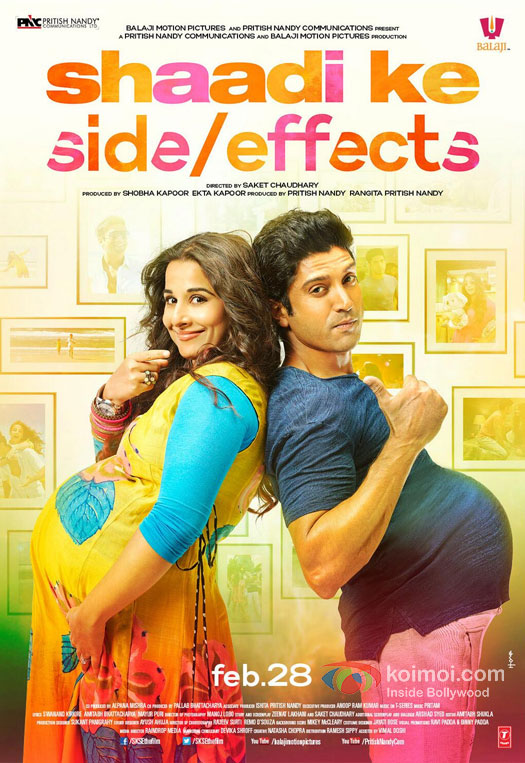 Vidya Balan and Farhan Akhtar in a Shaadi Ke Side Effects Movie Poster 