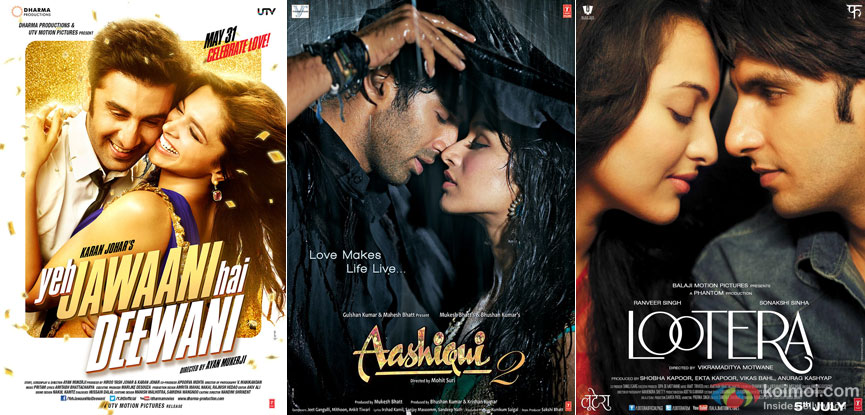 Yeh Jawaani Hai Deewani, Aashiqui 2 and Lootera Movie Poster