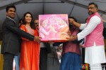 Mushtaq Sheikh, Madhuri Dixit, Soumik Sen and Anubhav Sinha during the launch of Gulaab Gang's music in Varanasi Pic 1
