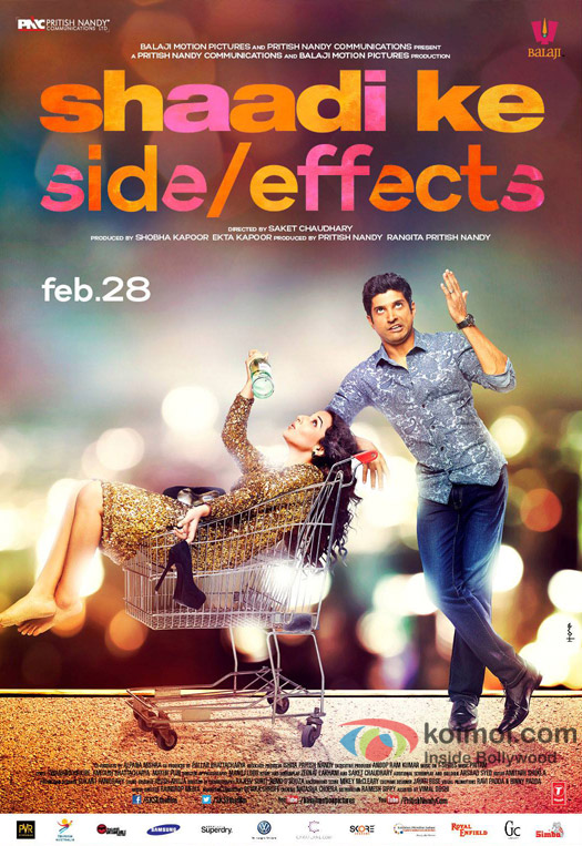 Vidya Balan and Farhan Akhtar in a 'Shaadi Ke Side Effects' Movie Poster
