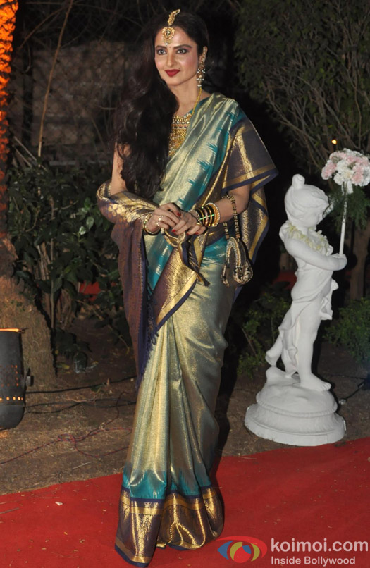 Rekha at Sonakshi Sinha at Ahana Deol-Vaibhav Vora's wedding reception
