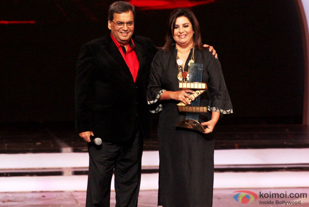 Subhash Ghai and Farah Khan on the sets of Zee Cine Awards 2014