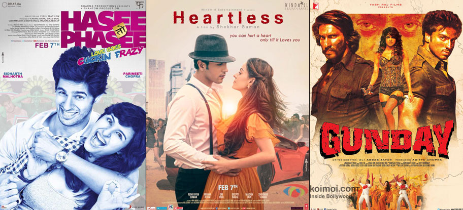 Hasee Toh Phasee, Heartless and Gunday Movie Poster