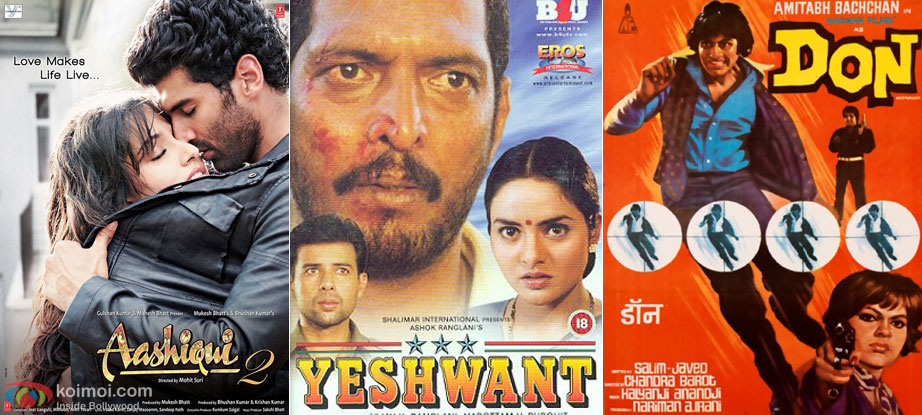 Aashiqui 2 (2013), Yeshwant (1997) and Don (1978) Movie Poster