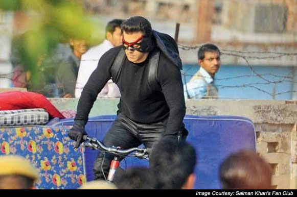Salman Khan on the sets of movie ‘Kick’