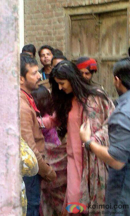Saif Ali Khan and Katrina Kaif on sets of 'Phantom'