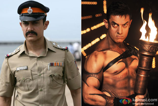 Aamir Khan in a still from movie 'Talaash' and 'Dhoom 3'