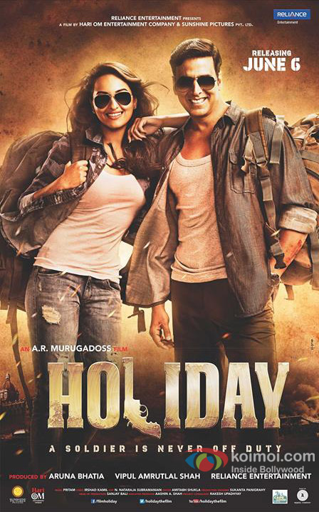 Sonakshi Sinha and Akshay Kumar in 'Holiday' Movie Poster Pic 1