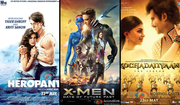 Heropanti, Kochadaiiyaan and  X-Men :Days Of Future Past Movie Poster