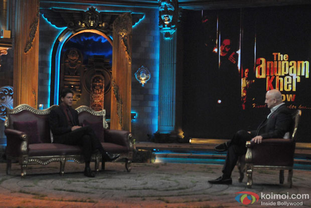 Shah Rukh Khan on the sets of Anupam Kher show 'Kuch Bhi Ho Sakta Hai'