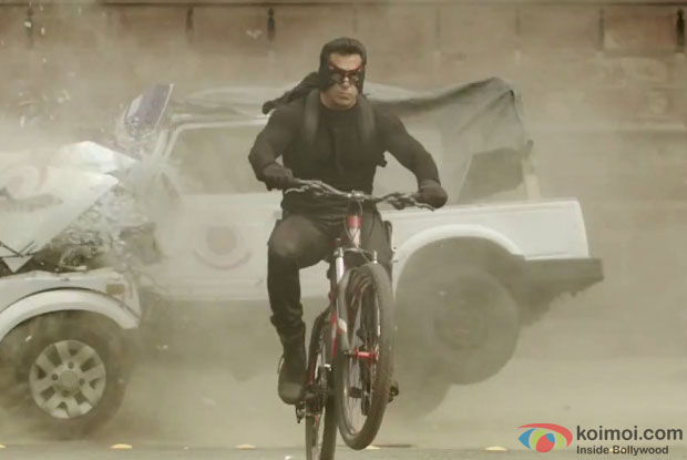 Salman Khan in a still from movie ‘Kick’