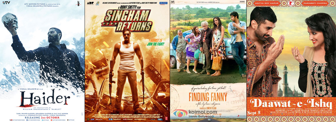 Haider, Singham Returns, Finding Fanny and Dawaat-E-Ishq Movie Poster